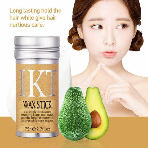 IKT Hair Wax Stick – Styling Gel Cream for Men & Women | Frizz Fix, Edge Control & Fluffy Hair Setter - Argan Oil & Protein Wax