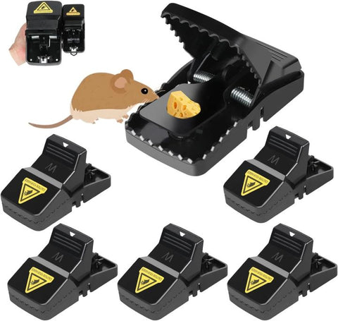 Mouse Trap Mice Catcher High Quality Plastic Reusable Convenient Effective Black Stainless-Steel Springs Rat Killer For Households