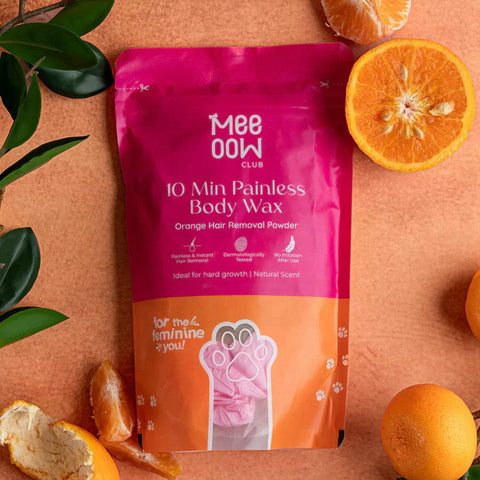 Meeoow Club 10 Minute Painless Body Wax Orange Hair Removal Powder for Women