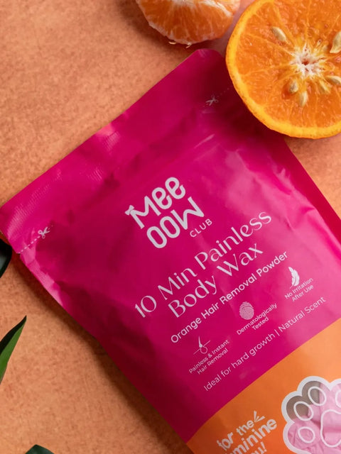 Meeoow Club 10 Minute Painless Body Wax Orange Hair Removal Powder for Women