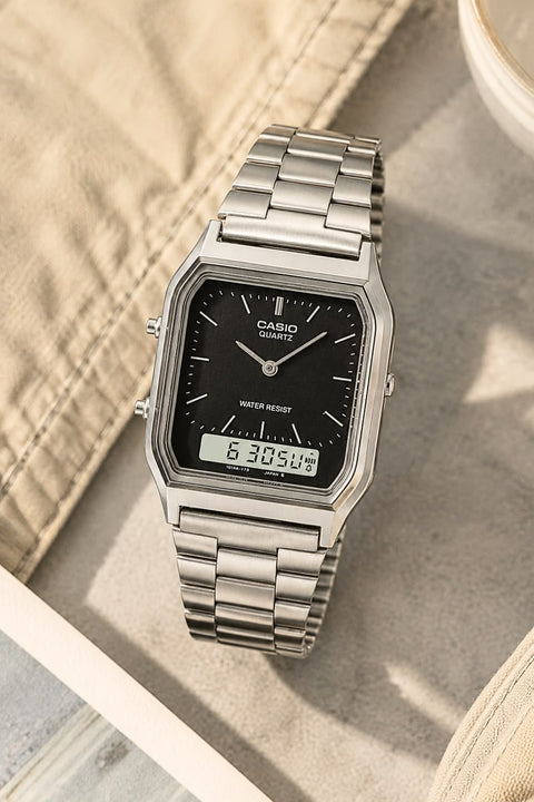 Casio Quartz Analog Watch with Stainless Steel Strap