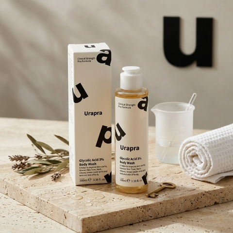 Urapra Glycolic Acid 3% Body Wash – Exfoliating Body Cleanser for Smooth & Brighter Skin l 100ml