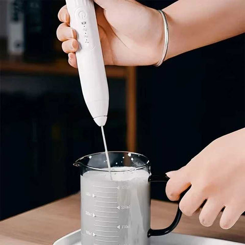 2in1 Handheld coffee machine, portable egg beater, rechargeable 3-speed beverage, jam, milk frother, household kitchen food mixer
