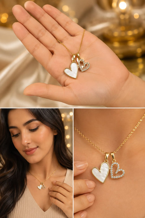 Twin Heart Crystal Necklace