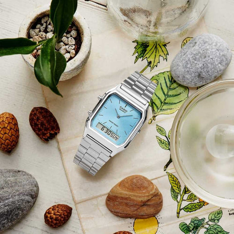 Casio Quartz Analog Watch with Stainless Steel Strap