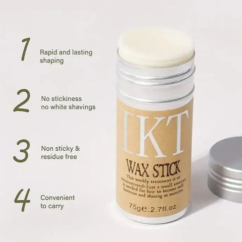 IKT Hair Wax Stick – Styling Gel Cream for Men & Women | Frizz Fix, Edge Control & Fluffy Hair Setter - Argan Oil & Protein Wax