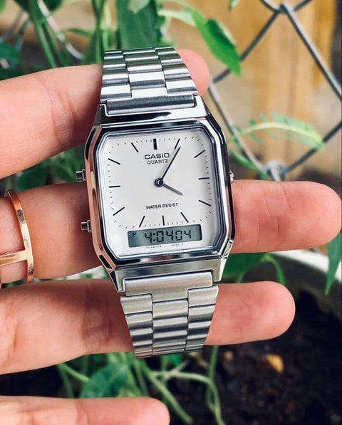 Casio Quartz Analog Watch with Stainless Steel Strap