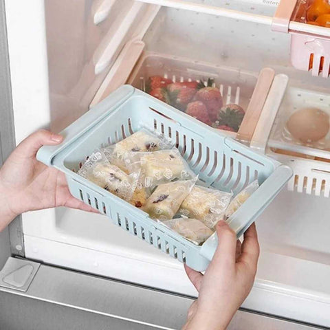 Refrigerator Drawer Organizer  Egg, Fruit, Vegetable, Meat, Fit All Fridge Shelves Under